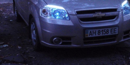 Установка LED ресничек на Шевроле Авео