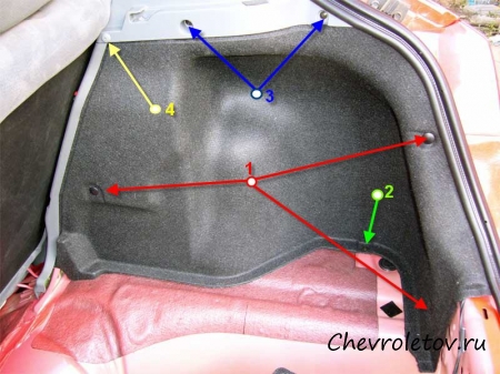 Снятие "валенка" в багажнике хэтчбека Chevrolet Lacetti