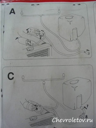 Подогрев жидкости омывателя стекла Шевроле Нива