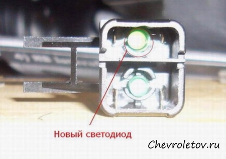 Индикация ближнего света на панели приборов Шевроле Нива