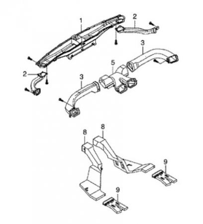 Воздуховоды обогрева ног задних пассажиров Лачетти