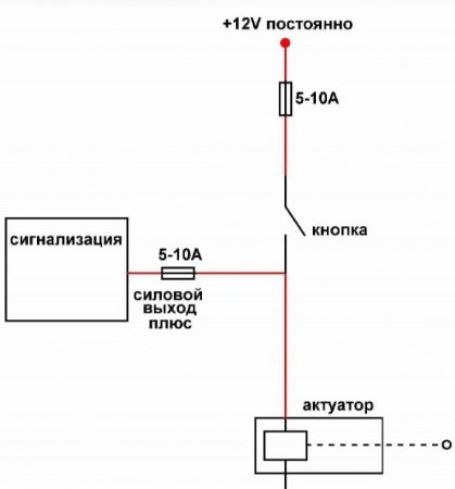 Электрический привод замка багажника Ланоса